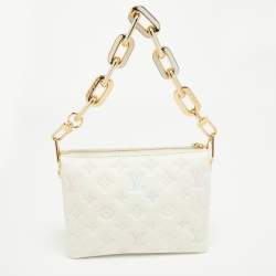 Pre Owned Louis Vuitton Milky Way Monogram Embossed Puffy Leather Coussin BB Bag