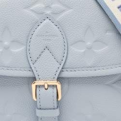 Pre Owned Louis Vuitton Blue Hour Monogram Giant Empreinte Leather Diane NM Bag