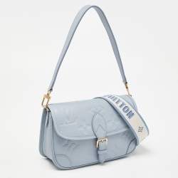 Pre Owned Louis Vuitton Blue Hour Monogram Giant Empreinte Leather Diane NM Bag