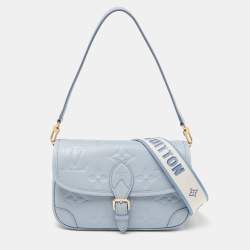 Pre Owned Louis Vuitton Blue Hour Monogram Giant Empreinte Leather Diane NM Bag