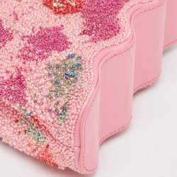 Louis Vuitton Pink Embroidered Satin Capucines Capushell Mini Bag