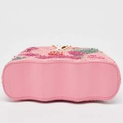 Louis Vuitton Pink Embroidered Satin Capucines Capushell Mini Bag