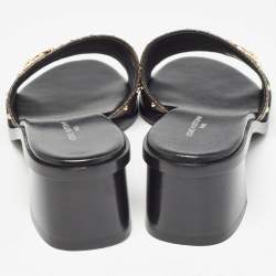 Louis Vuitton Brown/Black Monogram Canvas Slides Size 36