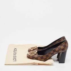 Pre Owned Louis Vuitton Brown Damier Ebene Canvas Madeleine Pumps Size 40