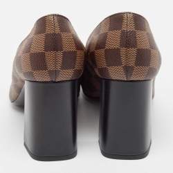 Pre Owned Louis Vuitton Brown Damier Ebene Canvas Madeleine Pumps Size 40