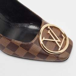 Pre Owned Louis Vuitton Brown Damier Ebene Canvas Madeleine Pumps Size 40