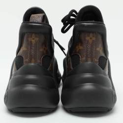 Louis Vuitton Black Mesh and Monogram Canvas Archlight Low Top Sneakers Size 35.5