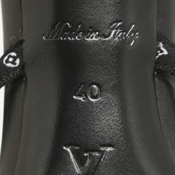 Pre Owned Louis Vuitton Black Monogram Satin Citizen Thong Sandals Size 40