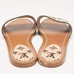 Louis Vuitton Tricolor Monogram Canvas Crafty Lock It Flat Slides Size 40