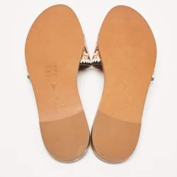 Louis Vuitton Tricolor Monogram Canvas Crafty Lock It Flat Slides Size 40