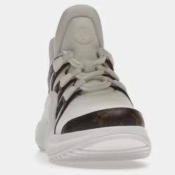 Louis Vuitton Brown/White Mesh and Monogram Coated Canvas Archlight Sneaker EU 37