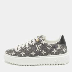 Louis Vuitton Black/White Monogram Denim Time Out Sneakers Size 37
