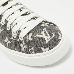 Louis Vuitton Black/White Monogram Denim Time Out Sneakers Size 37