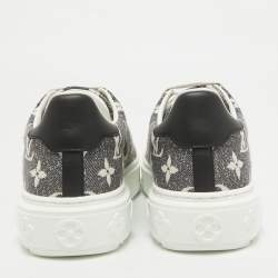 Louis Vuitton Black/White Monogram Denim Time Out Sneakers Size 37