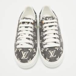 Louis Vuitton Black/White Monogram Denim Time Out Sneakers Size 37