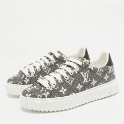 Louis Vuitton Black/White Monogram Denim Time Out Sneakers Size 37