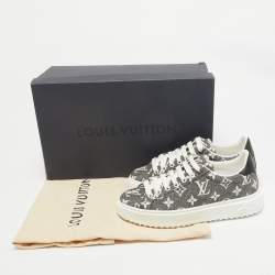 Louis Vuitton Black/White Monogram Denim Time Out Sneakers Size 37