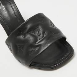 Louis Vuitton Black Leather Revival Slide Sandals Size 37