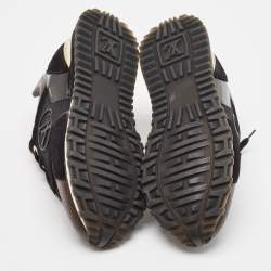Louis Vuitton Black Canvas and Suede Run Away Lace Up Sneakers Size 36.5