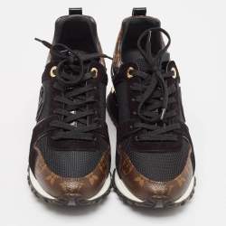Louis Vuitton Black Canvas and Suede Run Away Lace Up Sneakers Size 36.5