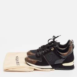 Louis Vuitton Black Canvas and Suede Run Away Lace Up Sneakers Size 36.5