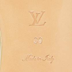Pre Owned Louis Vuitton Gold Leather Revival Flat Sandals Size 39
