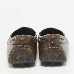 Pre Owned Louis Vuitton Brown Canvas Gloria Loafers Size 38