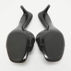 Louis Vuitton Black Leather Revival Slide Sandals Size 39.5