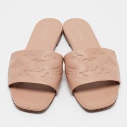 Louis Vuitton Pink Leather Revival Flat Sandals Size 38