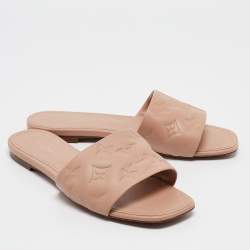 Louis Vuitton Pink Leather Revival Flat Sandals Size 38