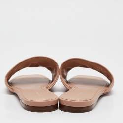 Louis Vuitton Pink Leather Revival Flat Sandals Size 38