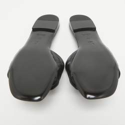 Pre Owned Louis Vuitton Black Leather Revival Flat Sandals Size 38