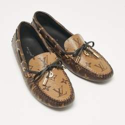 Louis Vuitton Brown Monogram Canvas Gloria Loafers Size 37.5