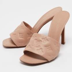 Pre Owned Louis Vuitton Beige Leather Revival Slide Sandals Size 39