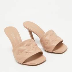 Louis Vuitton Pink Leather Revival Slide Sandals Size 38