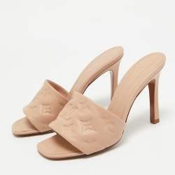 Louis Vuitton Pink Leather Revival Slide Sandals Size 38