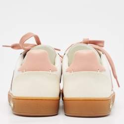 Louis Vuitton White/Pink Leather and Suede Frontrow Low Top Sneakers Size 39