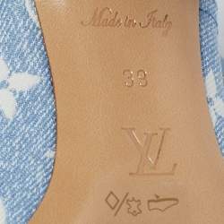 Louis Vuitton Blue Monogram Denim Mules Size 39