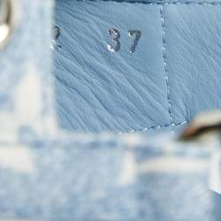 Pre Owned Louis Vuitton Blue Monogram Denim Paseo Flat Sandals Size 37