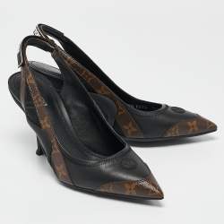 Louis Vuitton Monogram Canvas and Leather Archlight Slingback Pumps Size 39.5