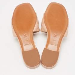Pre Owned Louis Vuitton Beige Leather Revival Flat Sandals Size 39