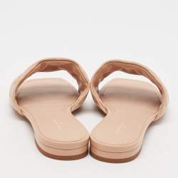 Pre Owned Louis Vuitton Beige Leather Revival Flat Sandals Size 39