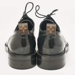Pre Owned Louis Vuitton Black Patent Leather Oxfords Size 37.5