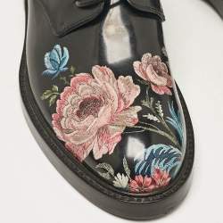 Pre Owned Louis Vuitton Black Patent Leather Oxfords Size 37.5