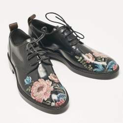 Pre Owned Louis Vuitton Black Patent Leather Oxfords Size 37.5