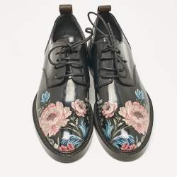 Pre Owned Louis Vuitton Black Patent Leather Oxfords Size 37.5