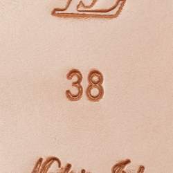 Louis Vuitton Light Pink Monogram Embossed Leather Revival Flat Slides Size 38