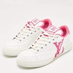 Louis Vuitton Fuchsia/White Leather Charlie Low Top Sneakers Size 38