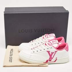 Louis Vuitton Fuchsia/White Leather Charlie Low Top Sneakers Size 38
