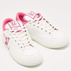 Louis Vuitton Fuchsia/White Leather Charlie Low Top Sneakers Size 38